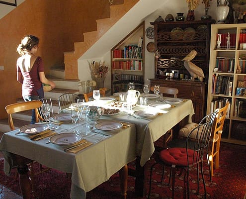 Dining room at the villa in Tuscany